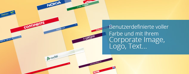 Benutzerdefinierte voller Farbe und mit Ihrem Corporate Image, Logo, Text...