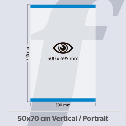 50×70 cm. Vertikale PosterFix® Blau