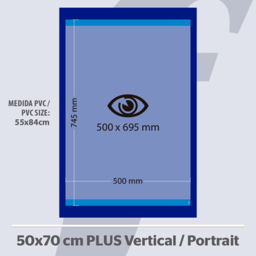 50×70 cm. Vertikale PosterFix® Plus Series Blau