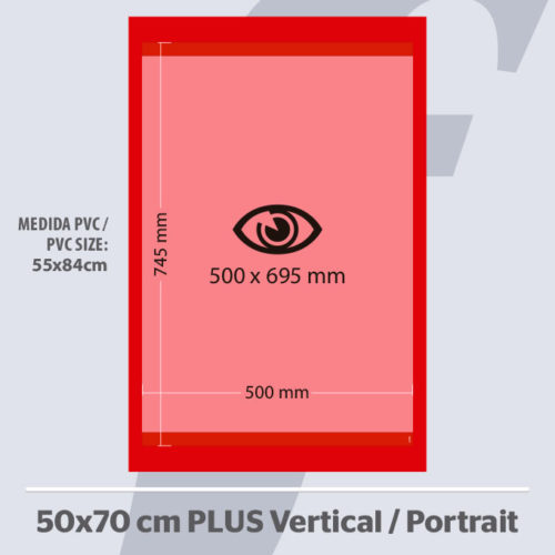 50×70 cm. Vertikale PosterFix® Plus Series Rot
