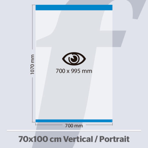 70x100 cm. Vertikale PosterFix® Blau
