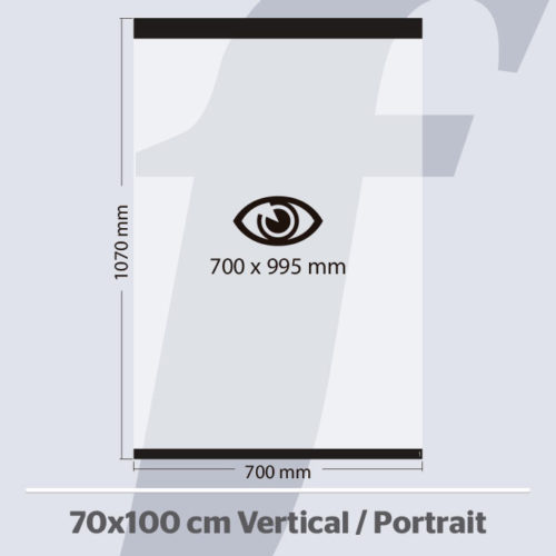 70x100 cm. Vertikale PosterFix® Schwarz