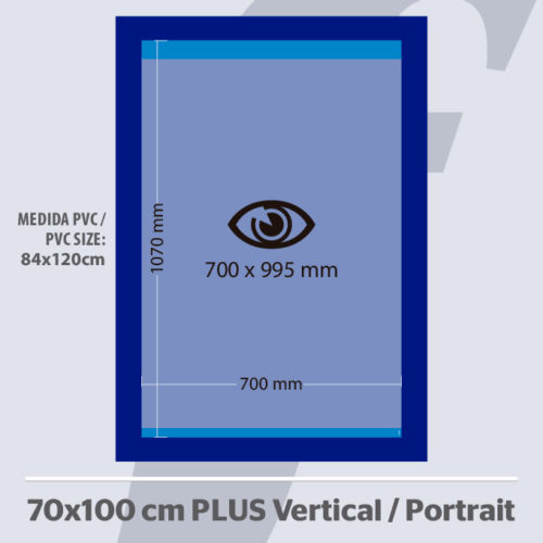 70x100 cm. Vertikale PosterFix® Plus Series Blau