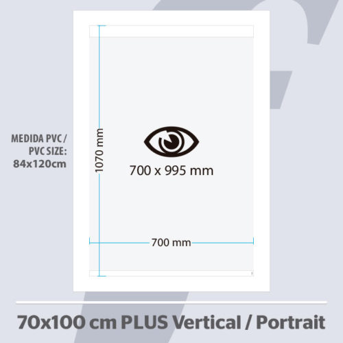 70x100 cm. Vertikale PosterFix® Plus Series Weiß