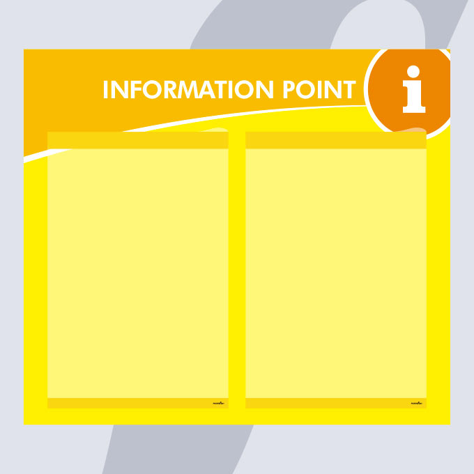 Informationspunkt mit 2 A4 Vertikal PosterFix® Gelb Informationspunkt mit 2 A4 Vertikal PosterFix® Gelb