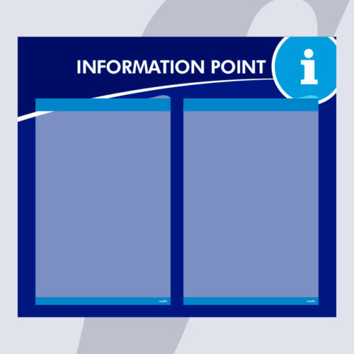 Informationspunkt mit 2 A4 Vertikal PosterFix® Blau