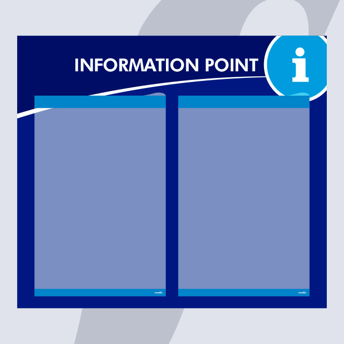 Informationspunkt mit 2 A4 Vertikal PosterFix® Blau Informationspunkt mit 2 A4 Vertikal PosterFix® Blau