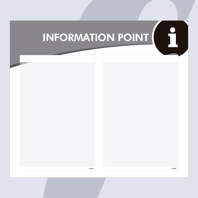 Informationspunkt mit 2 A4 Vertikal PosterFix® Weiß Informationspunkt mit 2 A4 Vertikal PosterFix® Weiß