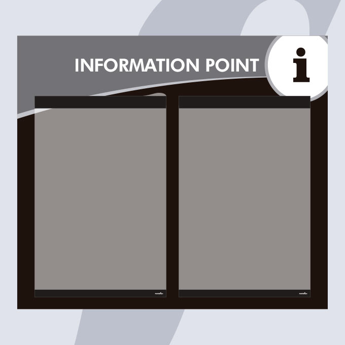 Informationspunkt mit 2 A4 Vertikal PosterFix® Schwarz Informationspunkt mit 2 A4 Vertikal PosterFix® Schwarz