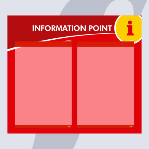 Informationspunkt mit 2 A4 Vertikal PosterFix® Rot