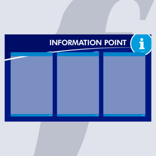 Informationspunkt mit 3 A4 Vertikal PosterFix® Blau