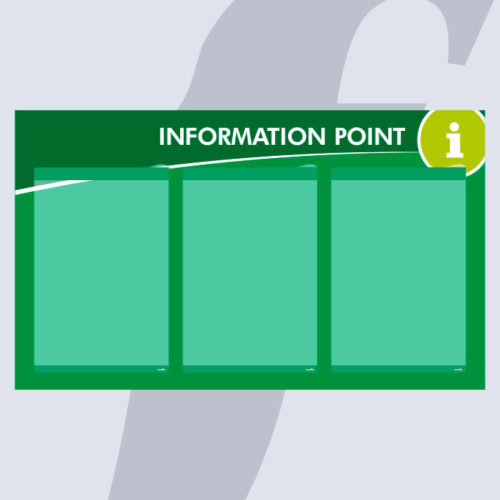 Informationspunkt mit 3 A4 Vertikal PosterFix® Grün